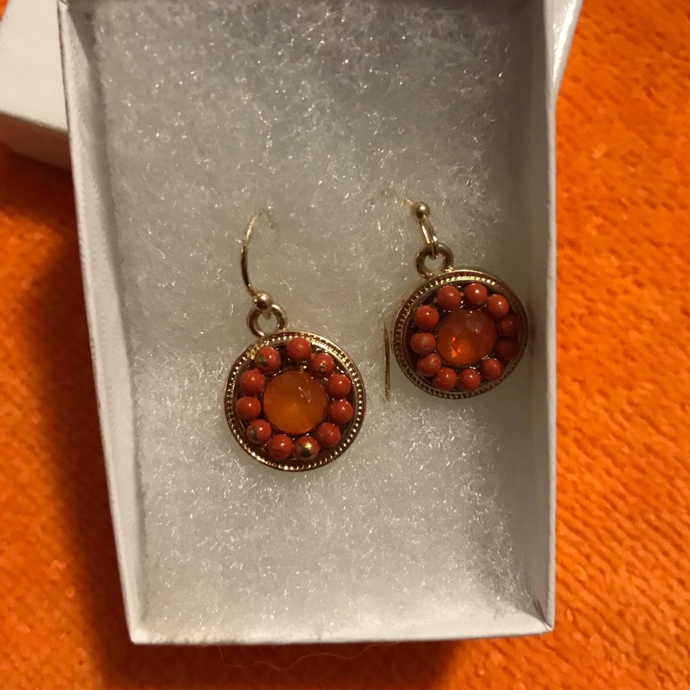 Orange Dangle Earrings